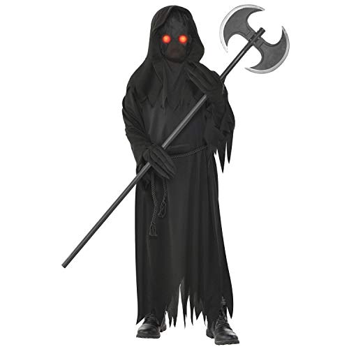 Amscan - Kinderkostüm Grim Reaper, Robe, Gürtel, Maske mit LED-Augen, Handschuhe, Sensenmann, Dämon, Mottoparty, Karneval, Halloween Amscan - Kinderkostüm Grim Reaper, Robe, Gürtel, Maske mit LED-Augen, Handschuhe, Sensenmann, Dämon, Mottoparty, Karneval, Halloween von amscan