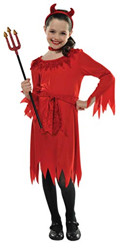 Amscan - Kinderkostüm Kleiner Teufel, Kleid, Gürtel, Halskette, Teufelshörner, Little Devil, Mottoparty, Karneval, Halloween von amscan