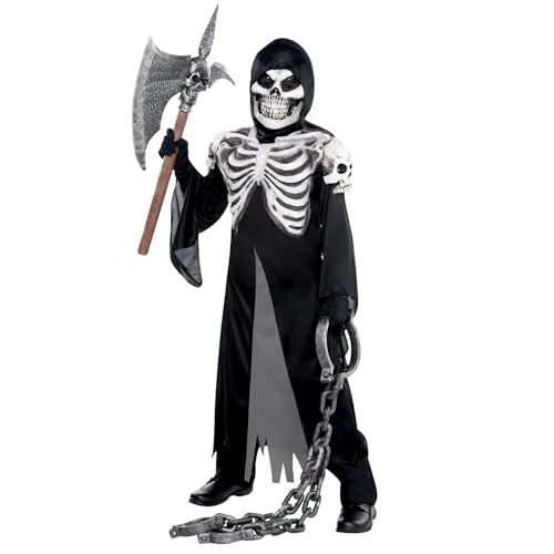 Amscan - Kinderkostüm Sensenmann, Robe, Kapuze, Gesichtsmaske, Skelett, Mottoparty, Karneval, Halloween Amscan - Kinderkostüm Sensenmann, Robe, Kapuze, Gesichtsmaske, Skelett, Mottoparty, Karneval, Halloween von amscan