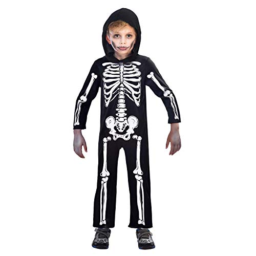 Amscan - Kinderkostüm Skelett, Knochengerüst, Karneval, Mottoparty, Halloween, Schwarz/Weiß, 6-8 Jahre von amscan