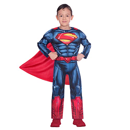(PKT) (9906070) Classic Child Kids Warner Bros Superman Fancy Dress Costume (6-8 Years) von amscan