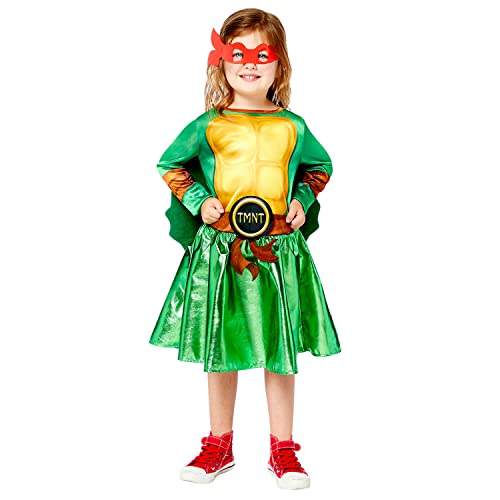 Amscan - Kinderkostüm Teenage Mutant Ninja Turtles, Kleid, gepolsterter Panzer, 4 Augenmasken, Superhelden, TMNT, Schildkröte, Motto-Party, Karneval von amscan