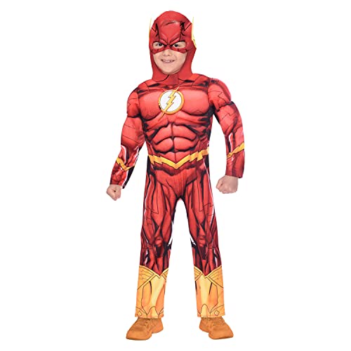(PKT) (9906078) Classic Child Kids Warner Bros The Flash Fancy Dress Costume (8-10 Years) von amscan