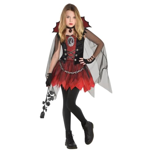 Amscan - Kinderkostüm Vampir Lady, Kleid, Umhang, Halskette, Gothic, Hexe, Mottoparty, Karneval, Halloween von amscan