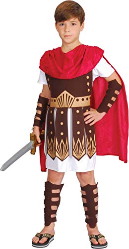 amscan Römisches Gladiator Kostüm für Kinder, White, Red, Brown, 8-10 Jahre von amscan
