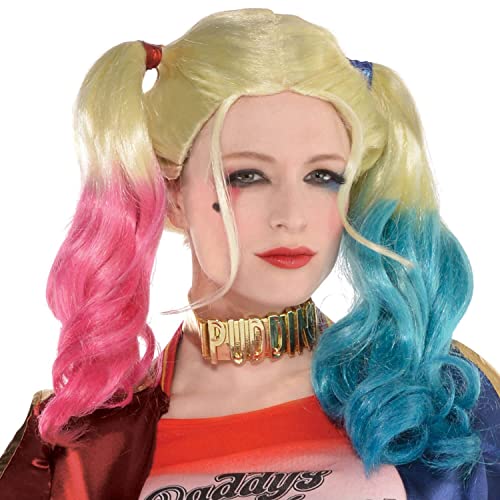 Amscan - Perücke Harley Quinn aus Suicide Squad, Kostümzubehör, Clown, Motto-Party, Karneval von amscan