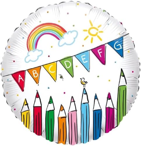 Amscan Standard Folienballon Schulstart Folienballon S40 verpackt 43 cm von amscan