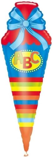 Amscan - Super Shape Folienballon Schultüte, 25 x 76 cm, Helium Ballon, Einschulung Deko, Schulanfang Amscan - Super Shape Folienballon Schultüte, 25 x 76 cm, Helium Ballon, Einschulung Deko, Schulanfang von amscan