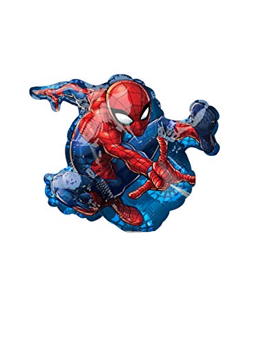 Anagram - Foil Minishape Spiderman-Fußball für Herren, Spiderman-Spider-Si Gonfia, Mehrfarbig, 7A3466602 von amscan