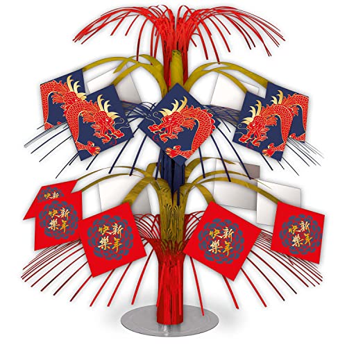 amscan 9913291 Chinesisches Mondneujahr, kaskadierender Folien-Tischaufsatz – 30 cm, Blau von amscan