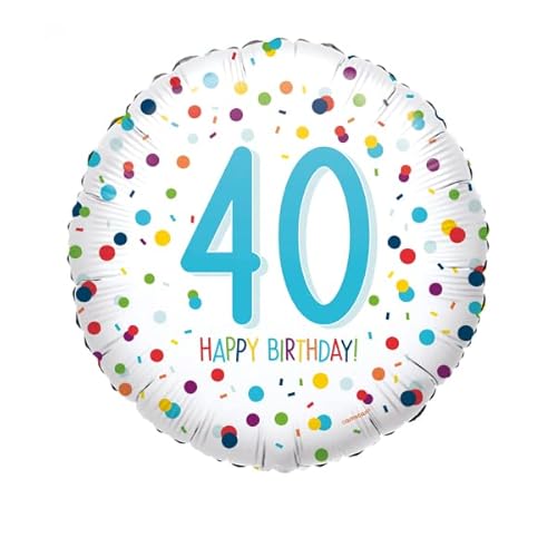 Folienballons * KONFETTI DESIGN * als Deko für Geburtstag und Party | Zahlen von 18-60 | für Luft + Helium | Happy Birthday Luftballons Ballons, Edition: 40. Geburtstag, Bunt Folienballons * KONFETTI DESIGN * als Deko für Geburtstag und Party | Zahlen von 18-60 | für Luft + Helium | Happy Birthday Luftballons Ballons, Edition: 40. Geburtstag, Bunt von amscan