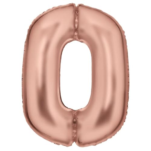 Amscan Große Zahl 0 Silk Lustre roségold Folienballon N34 verpackt 86 cm von amscan
