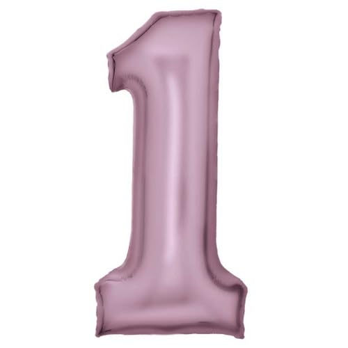 Amscan Große Zahl 1 Silk Lustre pastellpink Folienballon N34 verpackt 86 cm Amscan Große Zahl 1 Silk Lustre pastellpink Folienballon N34 verpackt 86 cm von amscan