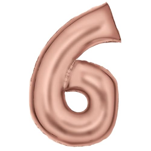 Amscan Große Zahl 6 Silk Lustre roségold Folienballon N34 verpackt 86 cm von amscan