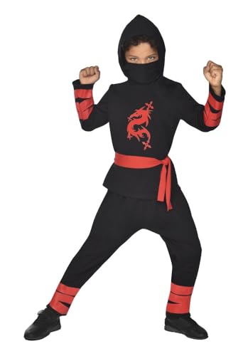 Kostüm für Kinder Ninja Kämpfer Schwarz - Faschingskostüm für Karneval, Halloween & Kostümparty - Kinderkostüm für Mädchen & Jungen - Alter 6-8 Jahre Kostüm für Kinder Ninja Kämpfer Schwarz - Faschingskostüm für Karneval, Halloween & Kostümparty - Kinderkostüm für Mädchen & Jungen - Alter 6-8 Jahre von amscan