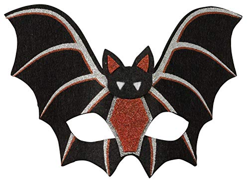 Amscan 848426-55 - Kinder-Maske Fledermaus, Silber-Rot-Schwarz, Größe ca. 24 x 16 cm, aus Polyesterfilz, Maske in Fledermausform mit Glitzer, Accessoire für Halloween oder Karneval, Kostüm Amscan 848426-55 - Kinder-Maske Fledermaus, Silber-Rot-Schwarz, Größe ca. 24 x 16 cm, aus Polyesterfilz, Maske in Fledermausform mit Glitzer, Accessoire für Halloween oder Karneval, Kostüm von amscan