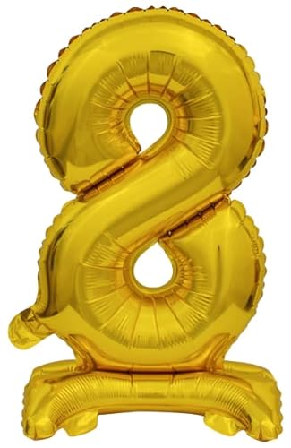 Stehballon * Zahl 8 - Goldfarben * als Deko für Geburtstag und Party | 38cm, für Luft | Zahlen Kindergeburtstag Partydeko Ballon Luftballon Stehballon * Zahl 8 - Goldfarben * als Deko für Geburtstag und Party | 38cm, für Luft | Zahlen Kindergeburtstag Partydeko Ballon Luftballon von amscan