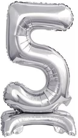 Stehballons * Gold + Silber * von Zahl 0 bis 9 als Deko für Geburtstag und Party | 38cm, für Luft | Zahlen Kindergeburtstag Partydeko Ballon Luftballon, Farbe: Silber, Größen Name: Zahl 5 Stehballons * Gold + Silber * von Zahl 0 bis 9 als Deko für Geburtstag und Party | 38cm, für Luft | Zahlen Kindergeburtstag Partydeko Ballon Luftballon, Farbe: Silber, Größen Name: Zahl 5 von amscan