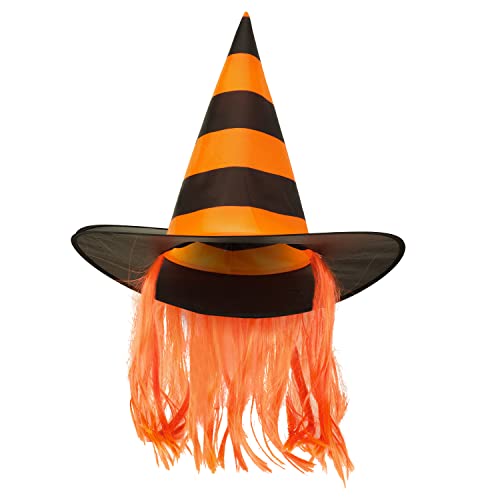 Stripd Orange Witch Hat w Hair Stripd Orange Witch Hat w Hair von amscan