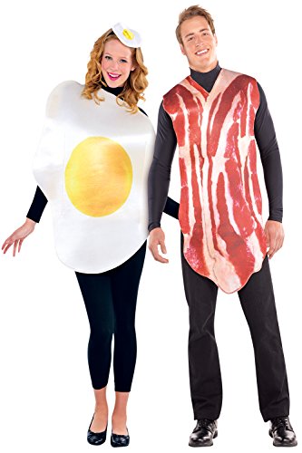 Unisex Herren Damen Frühstück Freunde Kostüm für Eier & Bacon Kostüm Outfit von amscan