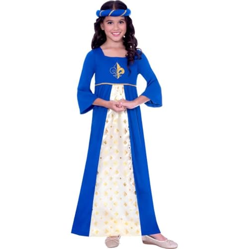 amscan (PKT) (9906377) Tudor-Prinzessin im blauen Kostüm für Kinder (6–8 Jahre) von amscan