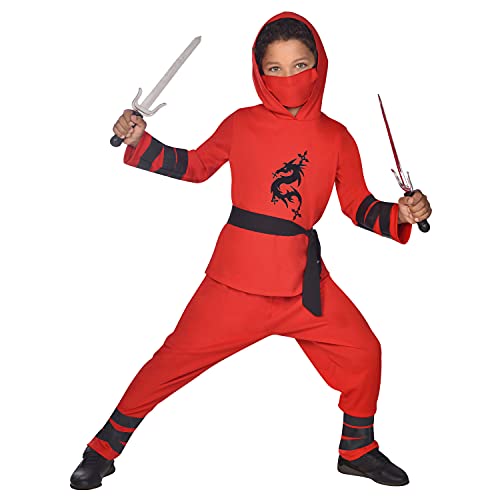 (PKT) (9910939) Child Ninja Warrior Red Costume (12-14yr) von amscan