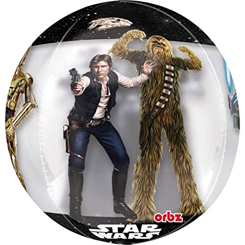 Amscan 3470501 - Folienballon Star Wars, Größe 38 x 40 cm, runder Luftballon, Dekoration, Geburtstag, Mottoparty von Anagram