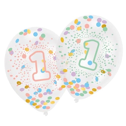 amscan 6 Konfetti Luftballons 1. Geburtstag Regenbogen von amscan