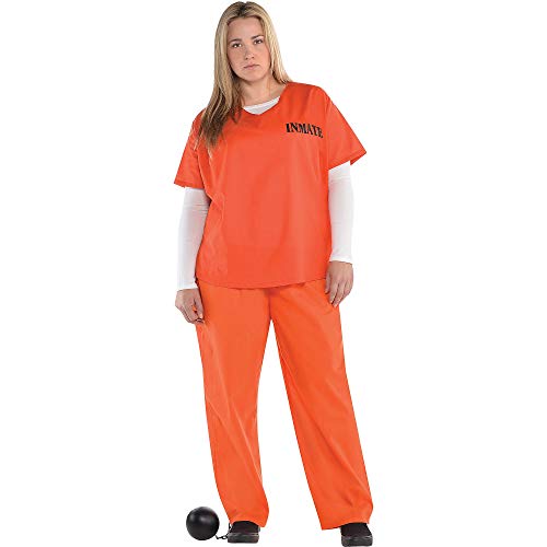 (PKT) (845522-55) Adult Ladies Orange Inmate Costume (UK 18-20) von amscan