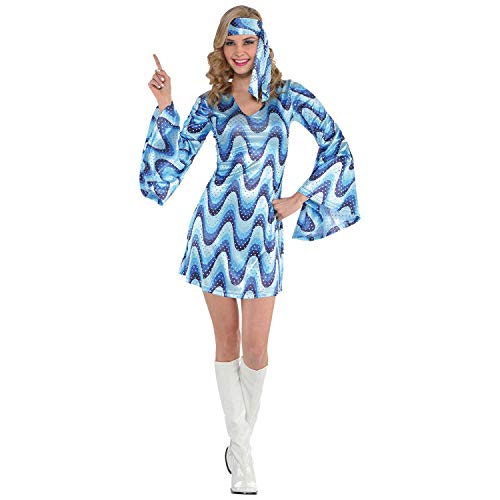 Amscan 847827-55 - Kostüm Disco Lady, Kleid und Stirnband, für Damen, mit Pailletten, 70er, 60er, Karneval, Fasching, Fastnacht, Mottoparty Amscan 847827-55 - Kostüm Disco Lady, Kleid und Stirnband, für Damen, mit Pailletten, 70er, 60er, Karneval, Fasching, Fastnacht, Mottoparty von amscan