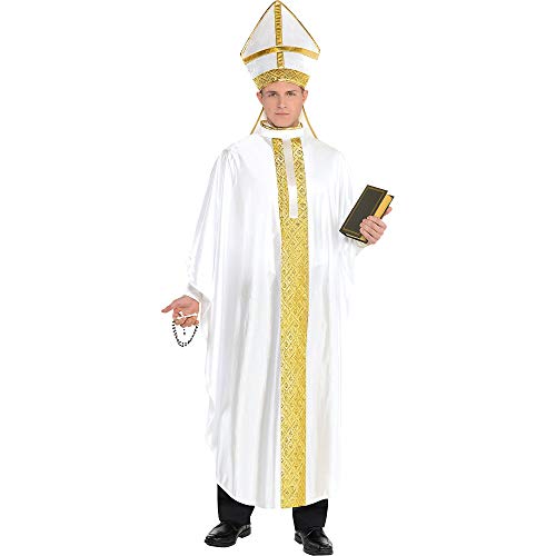 amscan 847865 Erwachsenenkostüm-Set für Papst, Standardgröße für Erwachsene, 2-tlg, Einfarbig, weiß, Standard von amscan