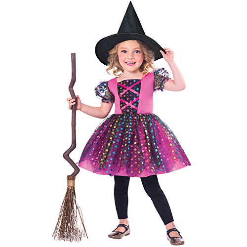 (PKT) (9903404) Child Girls Rainbow Witch Costume (1-2yr) von amscan