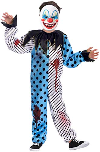 amscan 9903891 Kinder Verrückter Böser Gruseliger Clown Halloween Kostüm mit Maske (7-8 Jahre) von amscan
