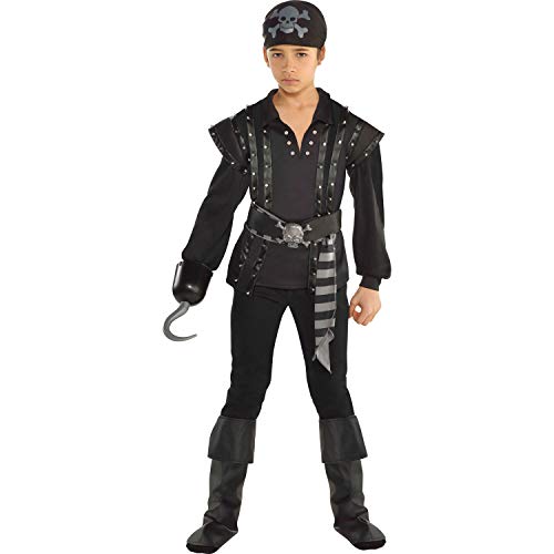 amscan 9904722 Piratenkostüm mit Totenkopf und gekreuzten Knochen, 8-10 Jahre, Schwarz, Kinder, Einfarbig amscan 9904722 Piratenkostüm mit Totenkopf und gekreuzten Knochen, 8-10 Jahre, Schwarz, Kinder, Einfarbig von amscan