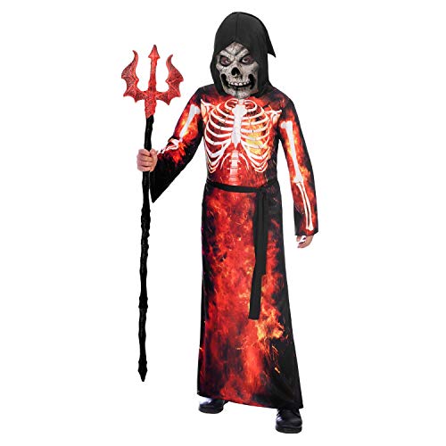 Amscan - Kinderkostüm Teuflisches Skelett, Robe mit Kapuze, Gesichtsmaske, Stoffgürtel, Teufel, Sensenmann, Mottoparty, Karneval, Halloween, 8-10 Jahre Amscan - Kinderkostüm Teuflisches Skelett, Robe mit Kapuze, Gesichtsmaske, Stoffgürtel, Teufel, Sensenmann, Mottoparty, Karneval, Halloween, 8-10 Jahre von amscan