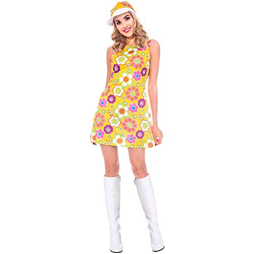 (PKT) (9905113) Adult Ladies 60's Flower Power Costume Dress (UK 16-18) von amscan