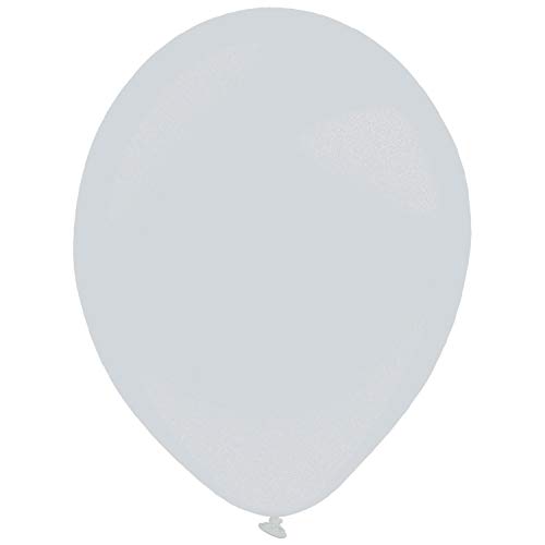 Amscan 9905333 - Latexballons Decorator Metallic, 100 Stück, Silber, Luftballon von amscan