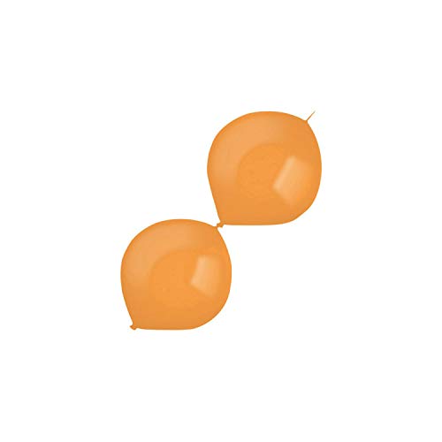 Amscan 9905601 - Latexballons Crystal, Link-a-Loon, 100 Stück, Tangerine / Manderine, Luftballon von amscan