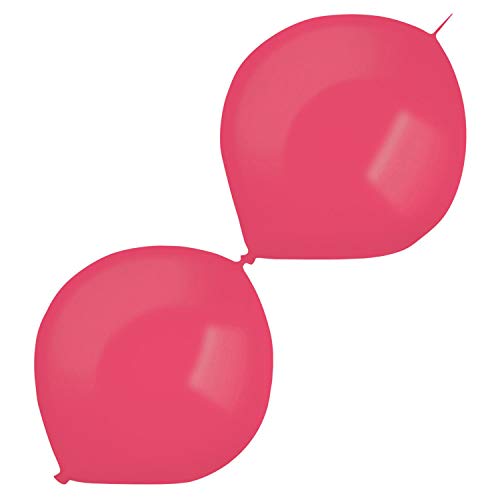 Amscan 9905672 - 50 Latexballons Decorator Metallic E-Link Apple Red 30 cm / 12", Luftballon, Girlande, Ballonbogen von amscan