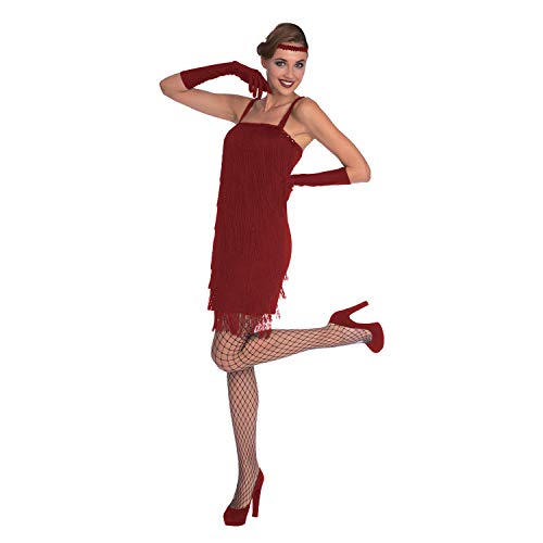 (PKT) (9905787) Adult Ladies Red Flapper Dress (Small) von amscan