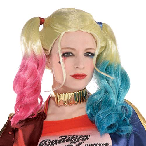 Amscan - Perücke Harley Quinn aus Suicide Squad, Kostümzubehör, Clown, Motto-Party, Karneval von amscan