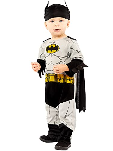 amscan - Baby-Kostüm Batman, Overall, Klettverschluss-Umhang, Mütze, Super Heroes, Motto-Party, Karneval von amscan