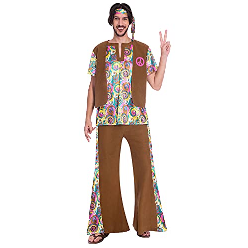 (PKT) (9906996) Adult Mens 60s Psychedelic Hippy Man Costume (Standard) (PKT) (9906996) Adult Mens 60s Psychedelic Hippy Man Costume (Standard) von amscan