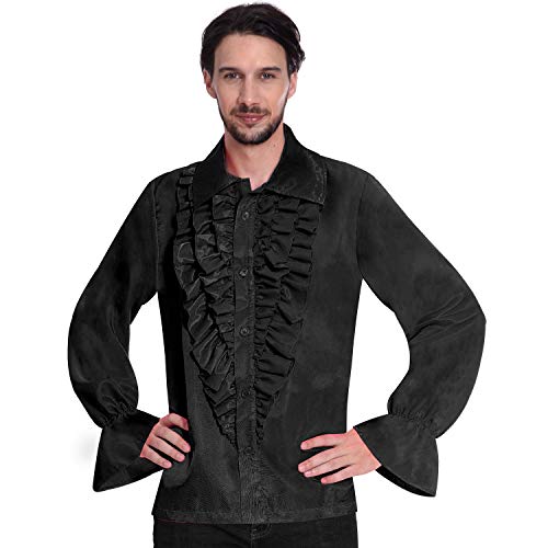 (PKT) (9907018) Adult Mens Satin Shirt Black (Standard) von amscan