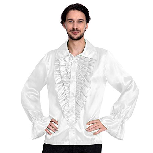 (PKT) (9907021) Adult Mens Satin Shirt White (Standard) von amscan