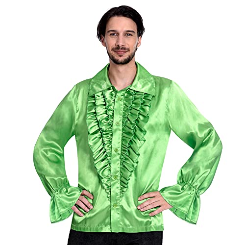 amscan 9907305 Disco-Hemd für Herren, Satin, Limettengrün, Größe S, mehrfarbig amscan 9907305 Disco-Hemd für Herren, Satin, Limettengrün, Größe S, mehrfarbig von amscan
