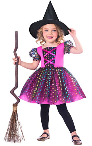 amscan 9907419 Kinder Mädchen Regenbogen Hexe Overall Jungen Halloween Fasching Kostüm Alter 5-6 Jahre von amscan