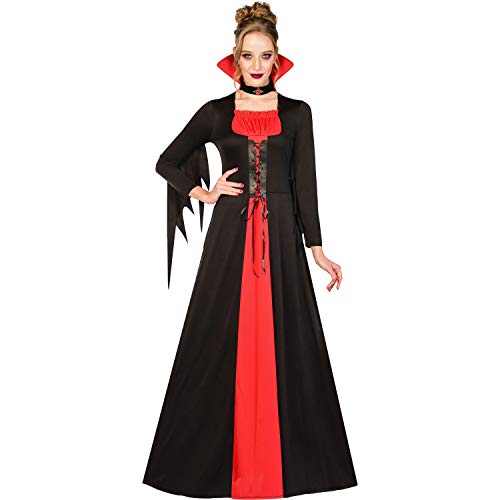 amscan 9908287 Klassisches Vampir Halloween Kostüm für Erwachsene Damen Kleidergröße 42-44 von amscan