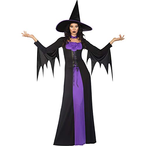 amscan 9908291 Klassisches Hexen Halloween Kostüm für Erwachsene Damen Kleidergröße 34-36, Schwarz von amscan