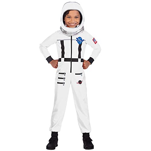 amscan 9908559 – Astronauten-Kostüm für Kinder, weiß, Motiv: Astronaut, Welttag des Buches, Alter: 10–12 Jahre von amscan